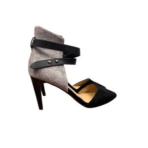 Joe's Jeans Women's Laney Wrap Heels Black White Size 7